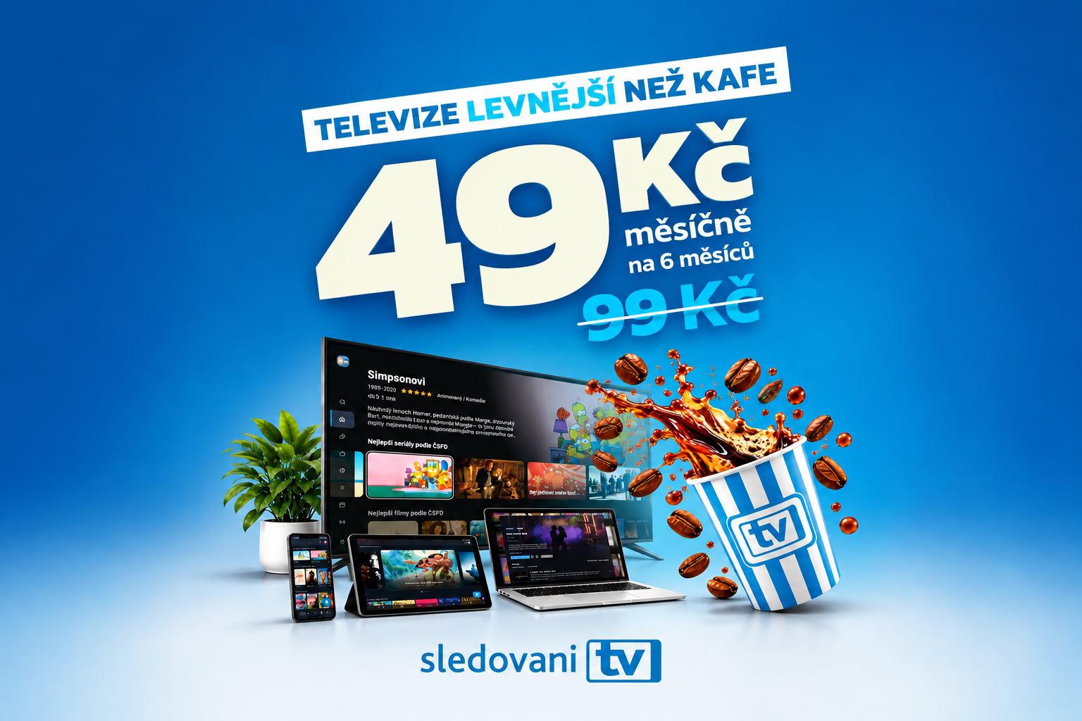 Sledování TV už od 49 Kč měsíčně